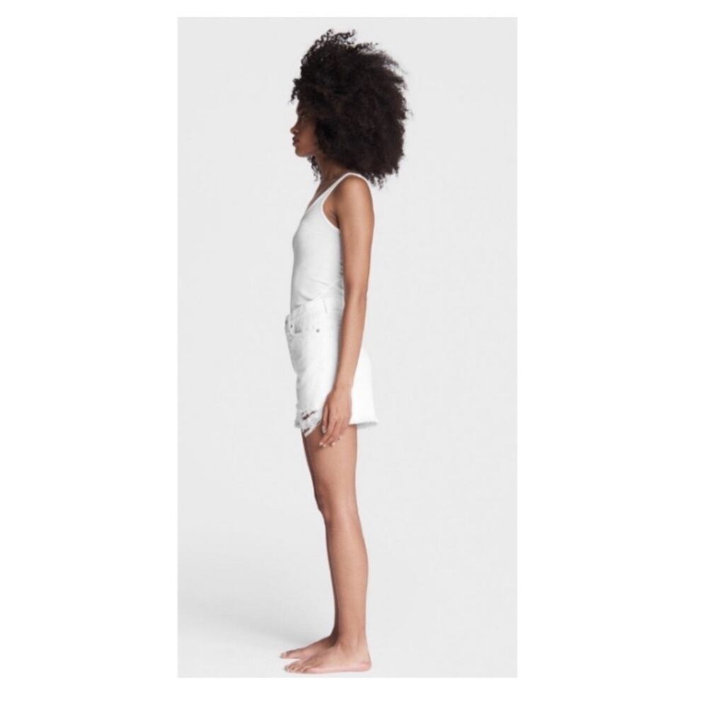 Rag & Bone Maya High Waist Shorts in White. - Picture 5 of 13
